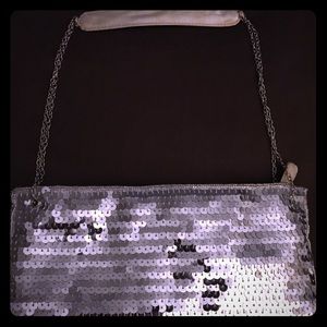 Shiny! Silver Sequined evening bag (gently used)